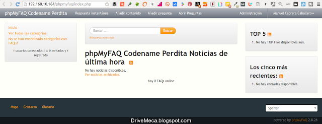 DriveMeca instalando phpMyFAQ en un servidor Linux Centos DriveMeca instalando phpMyFAQ en un servidor Linux Centos