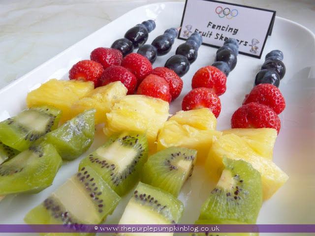 Fencing Fruit Skewers for an #Olympics Party at The Purple Pumpkin Blog