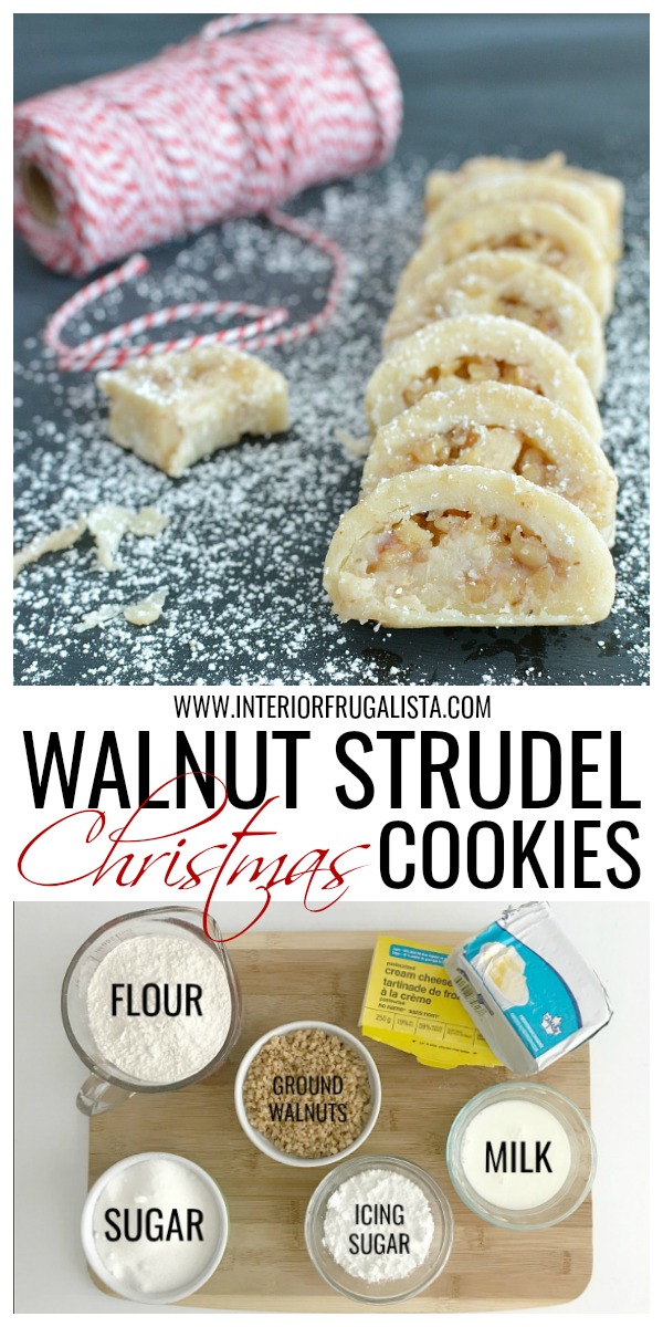 These family-favorite melt in your mouth jelly roll walnut strudel cookies are so easy to make and always the first to go on the cookie tray during the holidays. Favorite Walnut Strudel Christmas Cookies