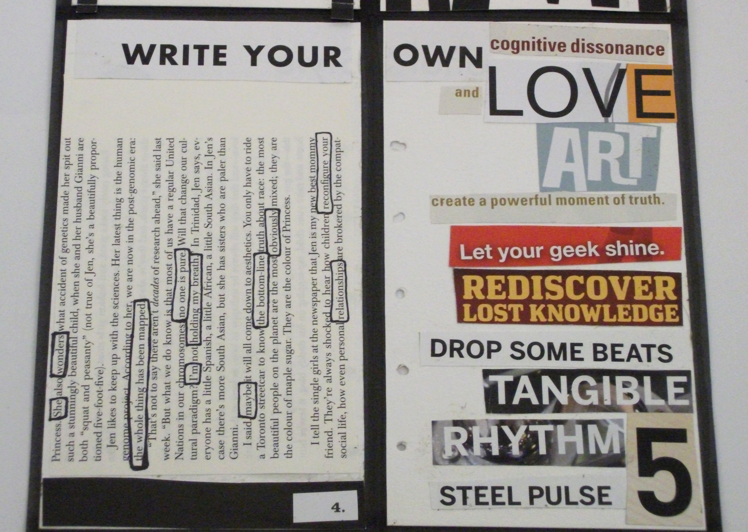 Red Dress Productions WRTN/SPKN a creative writing and zine project