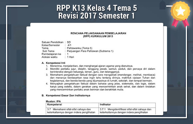 RPP K13 Kelas 4 Tema 5 Revisi 2020 Semester 1 Operator RPP K13 Kelas 4 Tema 5 Revisi 2020 Semester 1 Operator