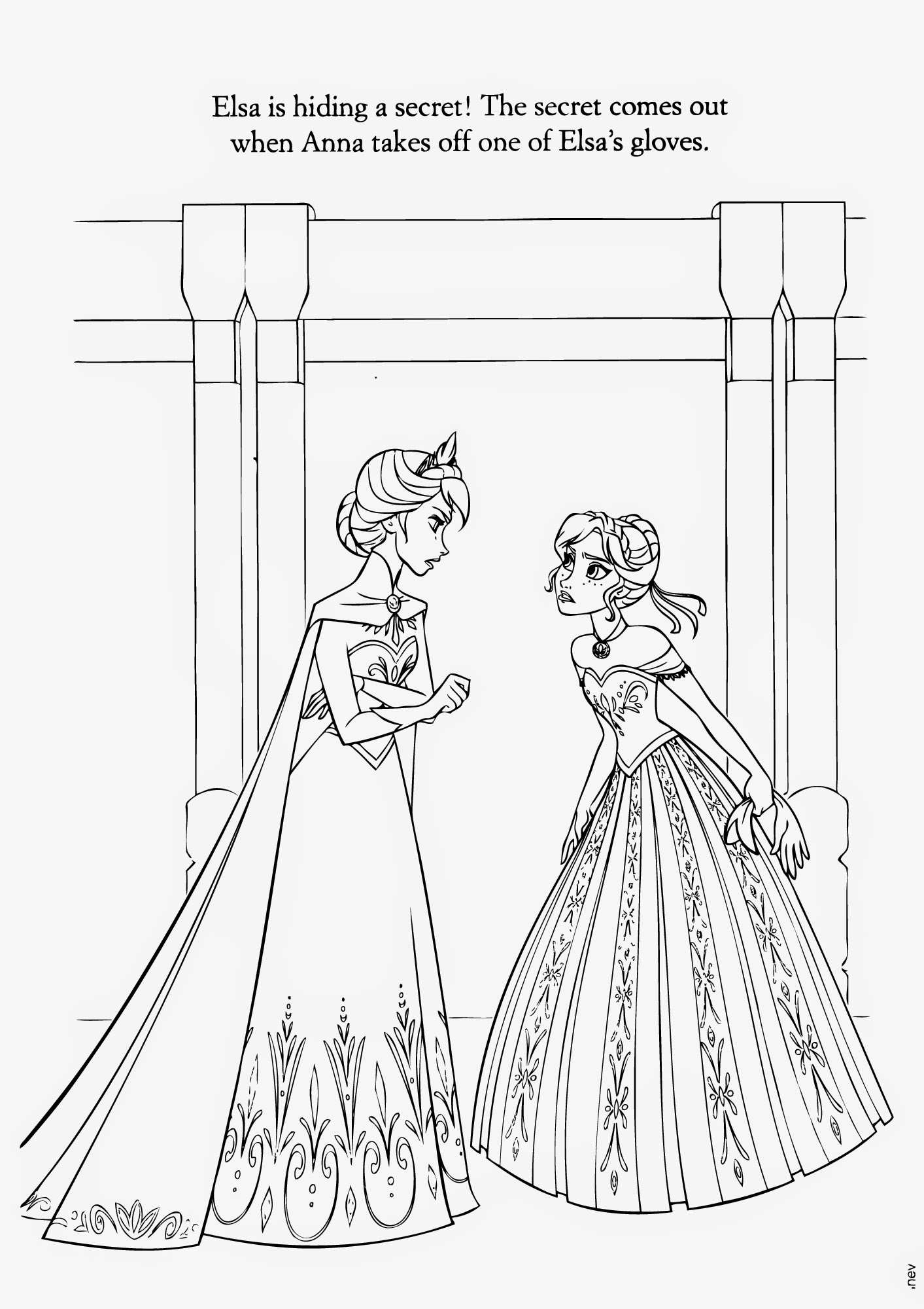 Elsa Coronation Coloring Page - 144+ SVG Design FIle