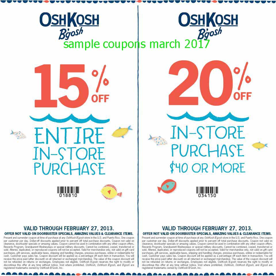 OshKosh Bgosh Coupon & Promo Codes