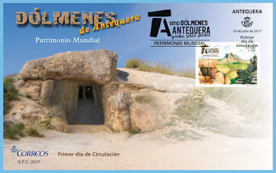 Filatelia - Patrimonio Mundial. Sitio Dólmenes de Antequera - Sobre Primer día de circulación - 14/07/2017 Filatelia - Patrimonio Mundial. Sitio Dólmenes de Antequera - Sobre Primer día de circulación - 14/07/2017