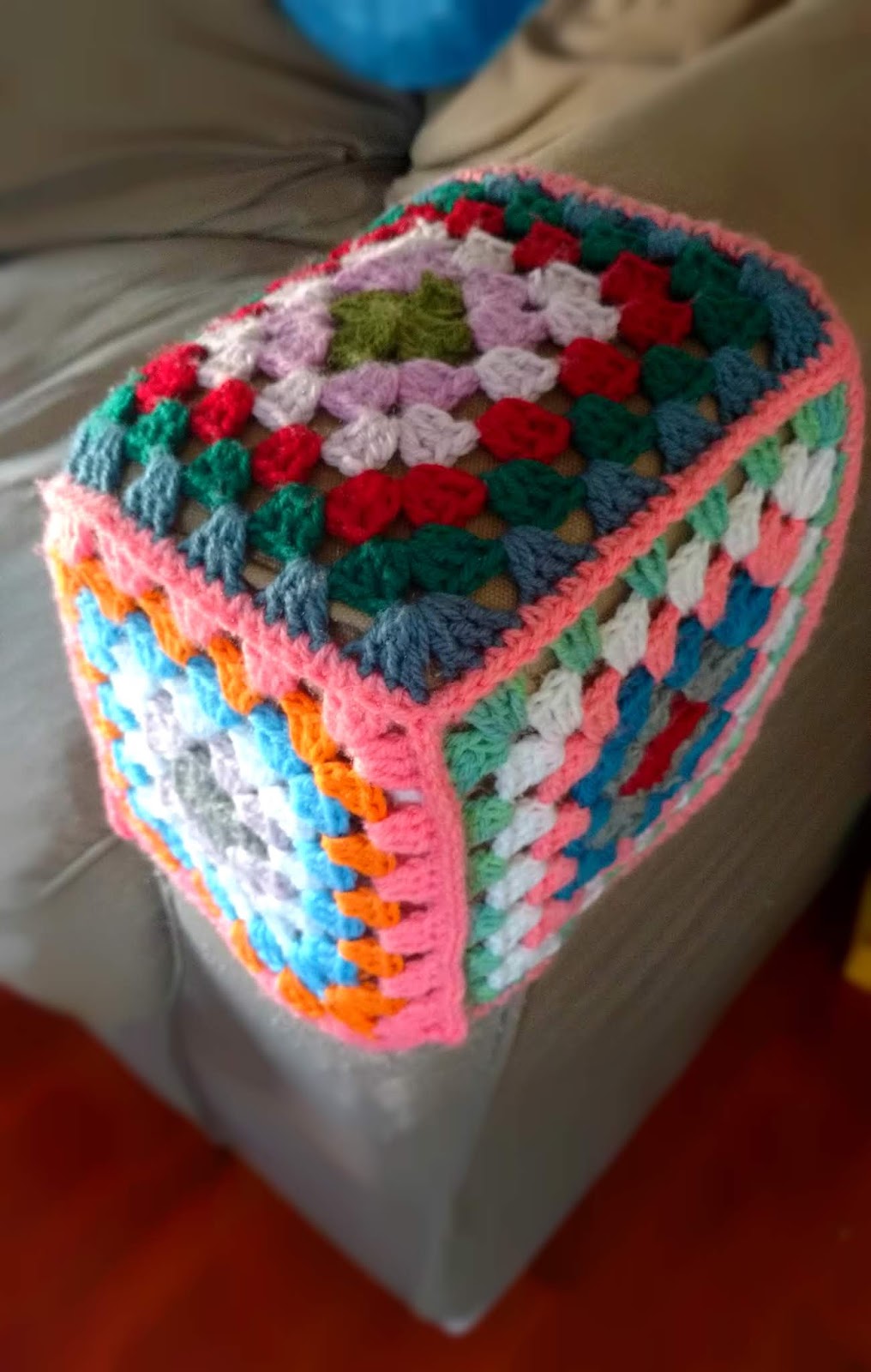 Crochet armrest cover