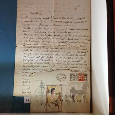Lettera di Parronchi a Marcucci, 12 febbraio 1948 con busta acquerellata