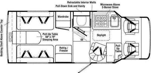 1999 Winnebago Rialta 22HD layout