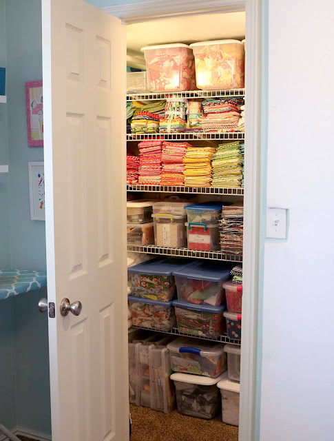 Fabric storage and organization, tips and ideas from A Bright Corner
