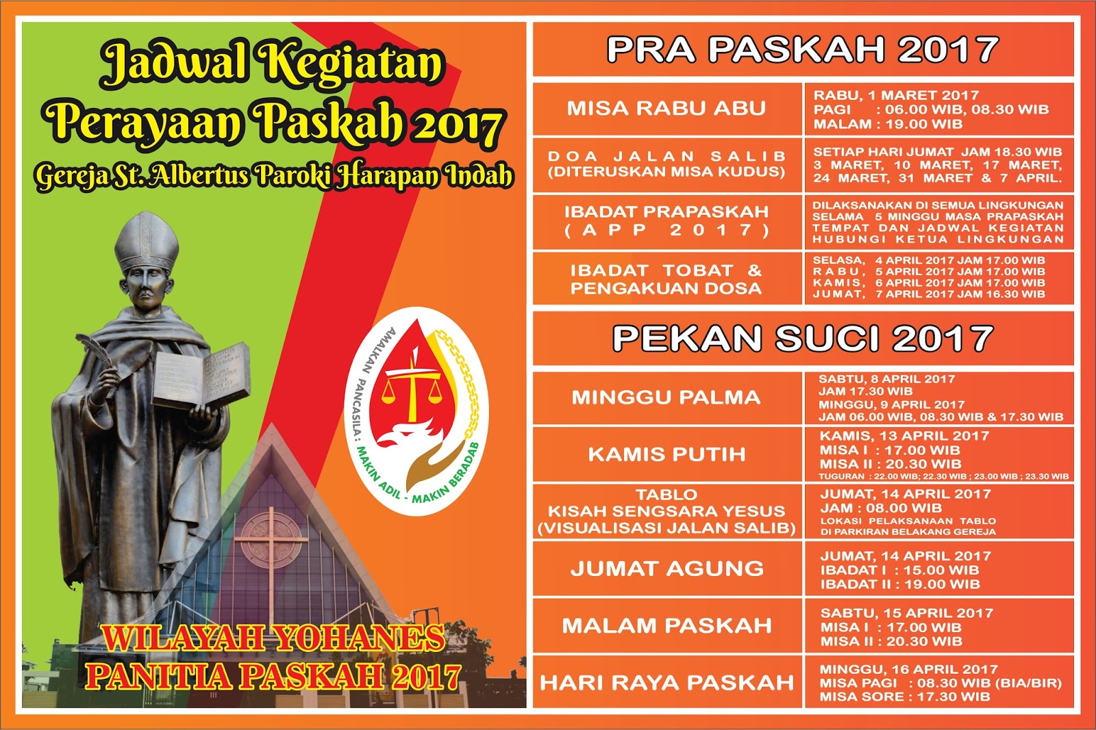 Jadwal Rangkaian Paskah 2017 Gereja Santo Albertus