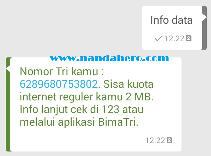 Cara Cek Paket Internet 3 Yang Sedang Digunakan