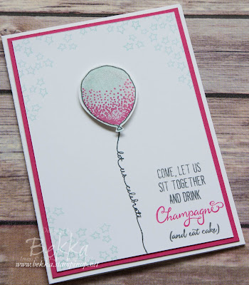 Let's Get Together and Drink Champagne and Eat Cake - An invitation to celebrate made with Stampin' Up! UK products