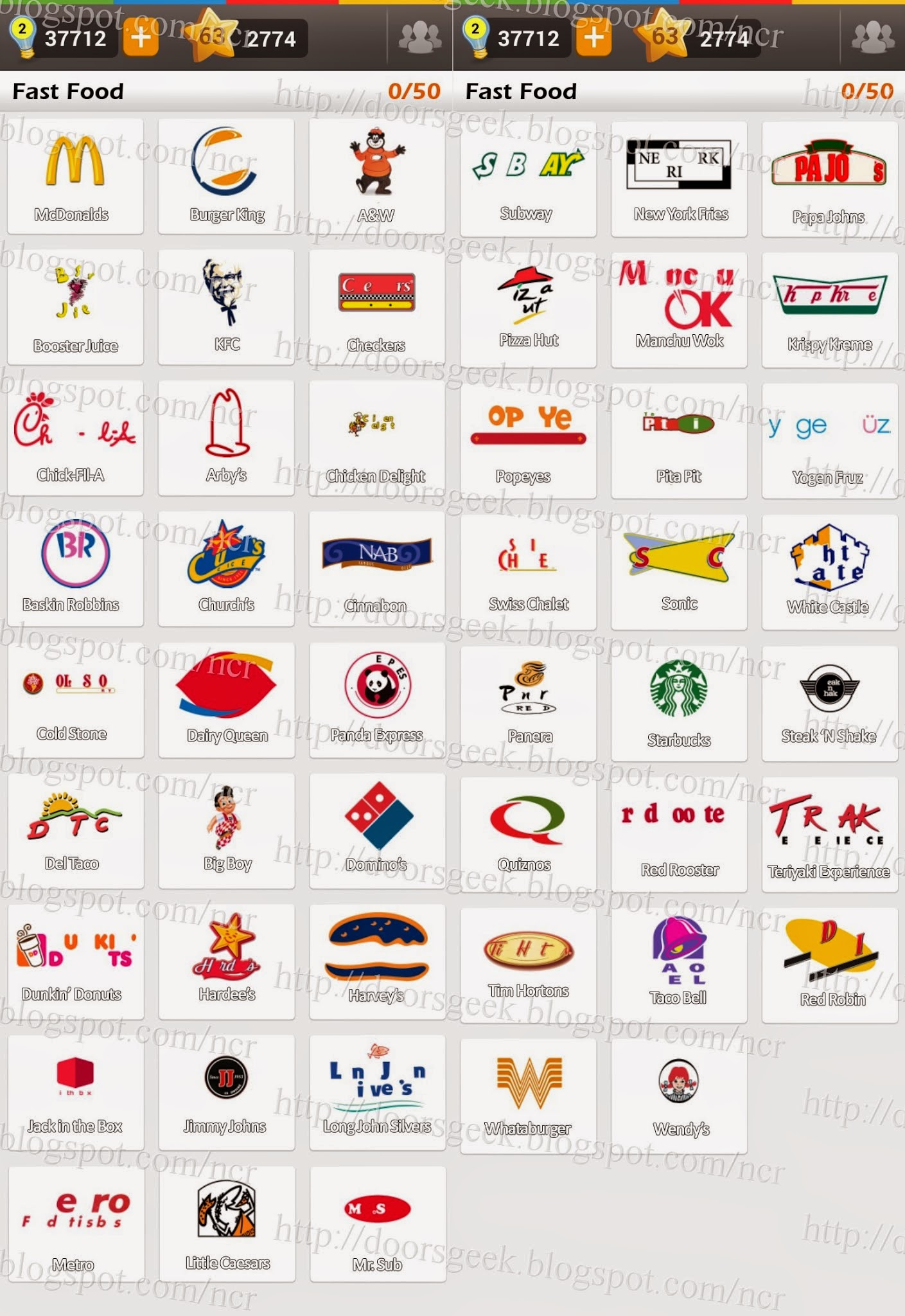 fast food logo quiz answers