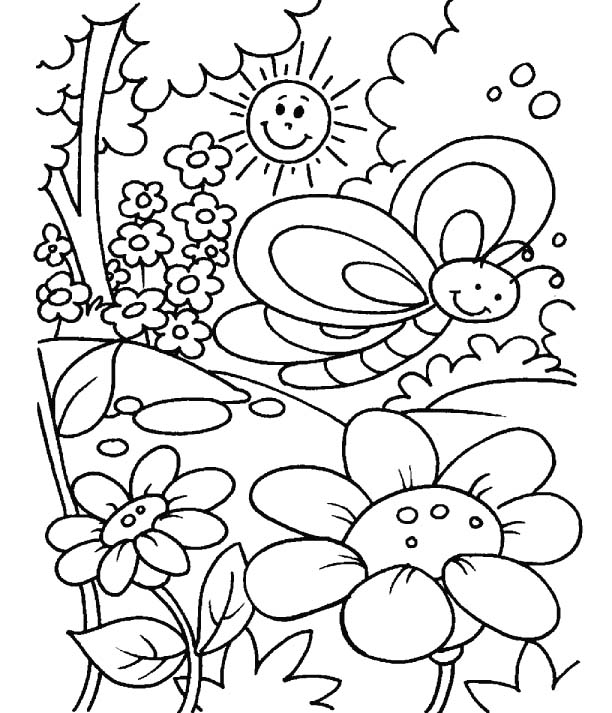Holiday and Seasonal Coloring For Kids: Spring Coloring Page
