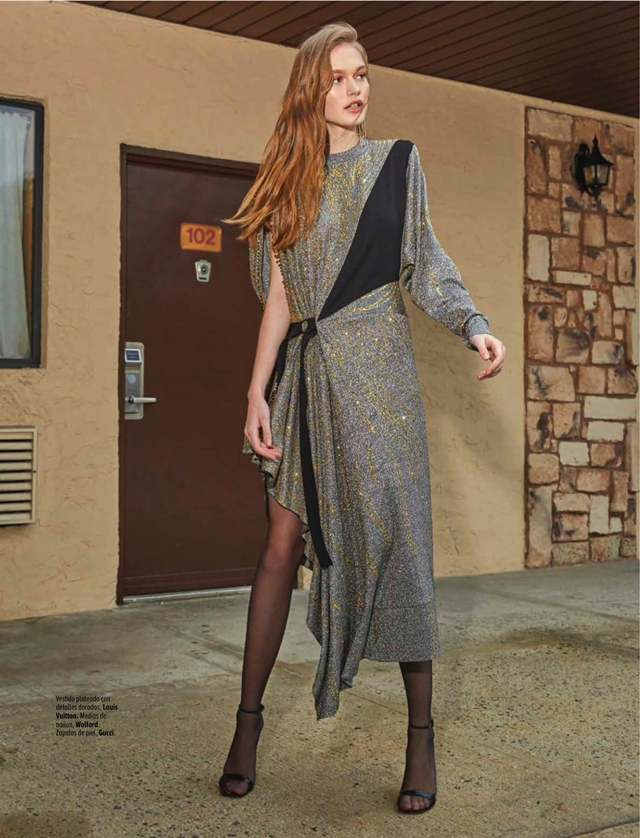 Asha Terne: Grå kjoler med glimmerstriber Louis Vuitton