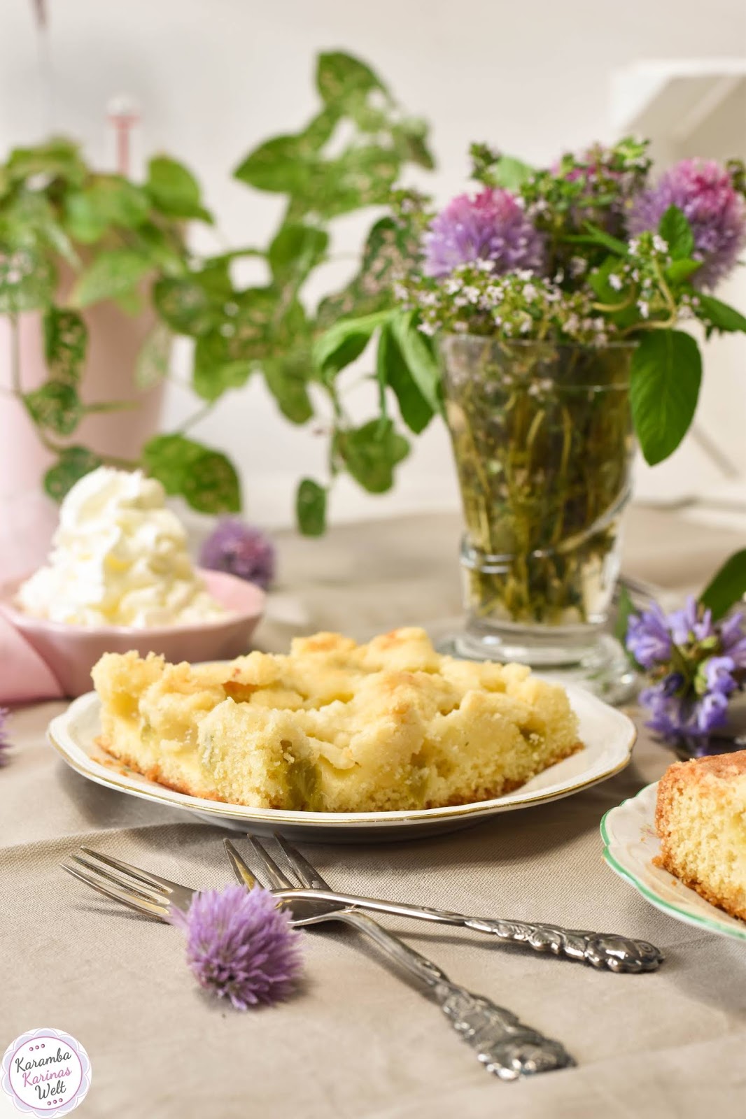 KarambaKarina&amp;#39;s Welt: Rhabarber-Streuselkuchen mit Rührteig vom Blech