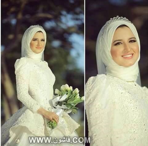 بالصور أجدد الأشكال العصرية فى عالم لفات الطُرح للعرائس المحجبات فساتين زفاف, فساتين زفاف محجبات, لفات طرح للزفاف, لفات حجاب للزفاف, أشكال لفات الحجاب فى الفرح