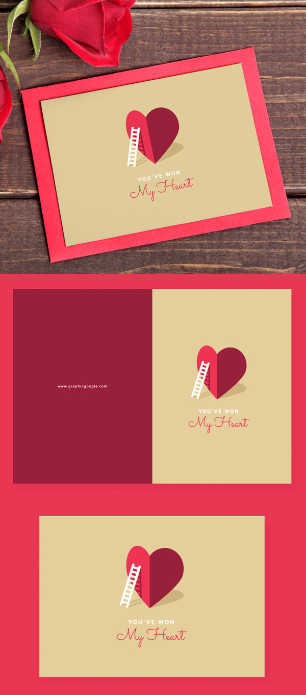 Free My Heart Valentine Card Template For Lovers Mockup terbaru 2017 gratis - Free My Heart Valentine Card Template For Lovers