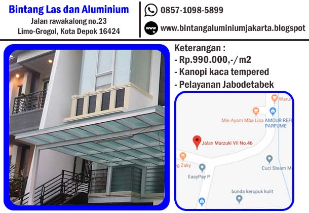 harga kanopi kaca per meter di jakarta timur