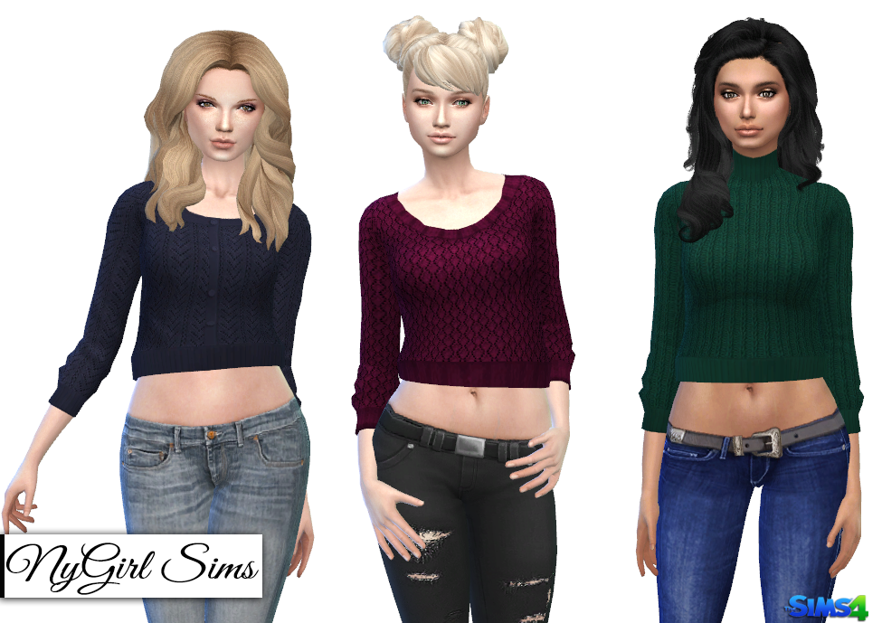 NyGirl Sims 4: Knitted Crop Sweaters