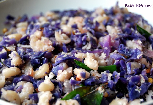 Purple cabbage poriyal recipe Purple cabbage poriyal recipe