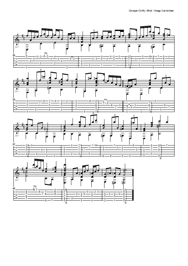 Hoagy Carmichael on my mind Partituras para Guitarra