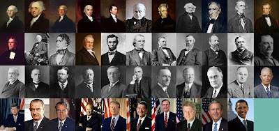 All presidents of the US in a grid of portraits