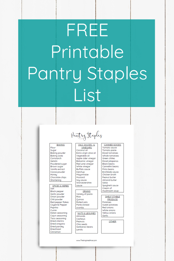 A well stocked kitchen makes meal times easier. Free printable pantry stocking list. Have all of the essentials on hand with these pantry staples.