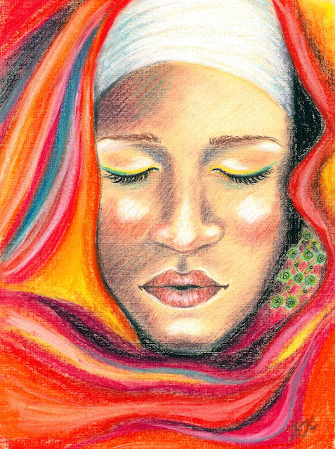 Soft pastel pencil portrait drawing