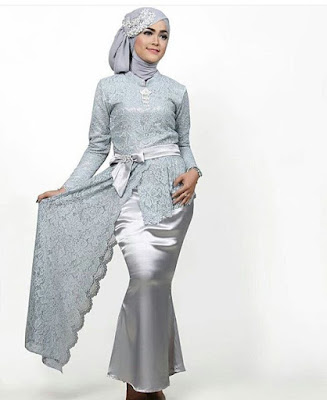 Kebaya Pesta Brokat Silver Kebaya Pesta Brokat Silver