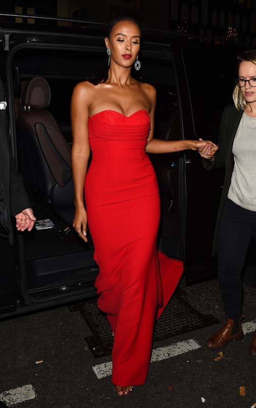 Maya Jama hot in Red dress stills at ITV Gala Ball in London ~ world