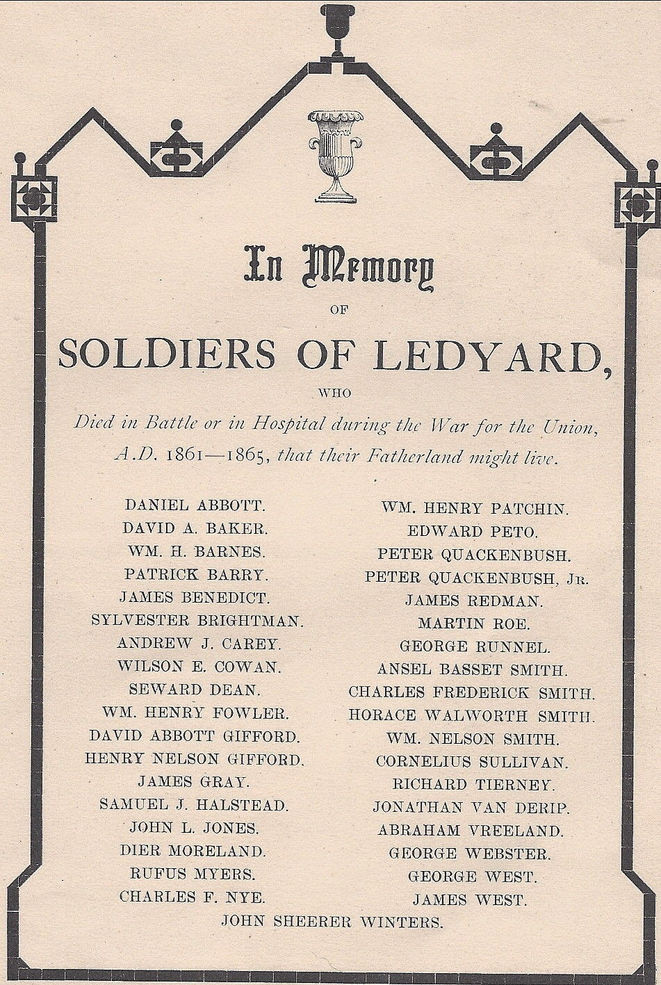 Scipio Center, NY History Ledyard and the Civil War