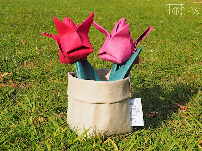 washpapa, washable paper, tulips, pot, heart, origami, paper, spring, mother's day, papier do prania, craft paper, dye, home decor, flowers, heart, paper bag, vegan leather, 
