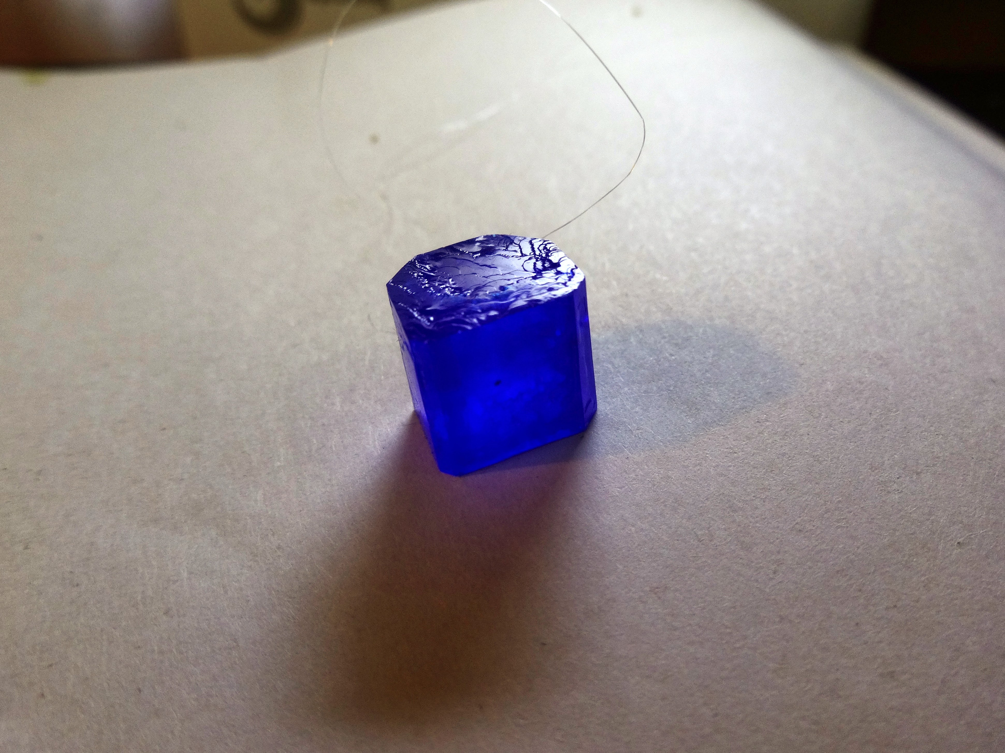 Crystal growing acetates of copper and calcium