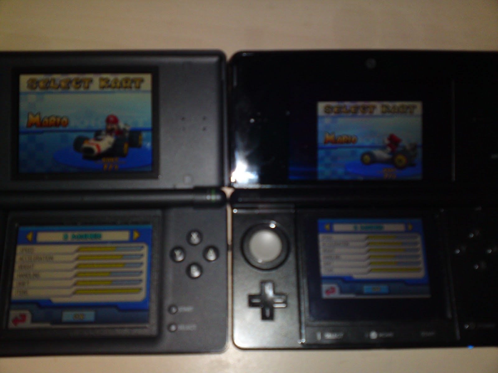 3DS vs DS Lite comparisons. Hold Start + Select to win!