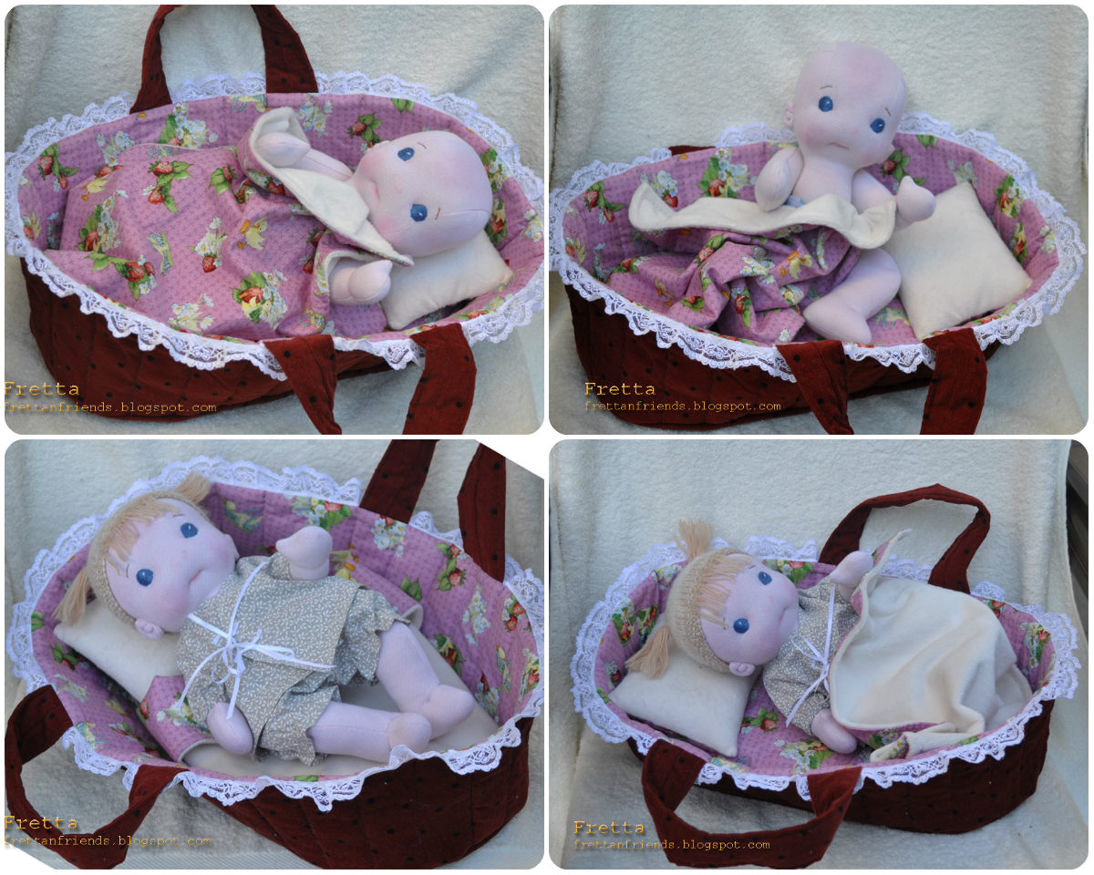 Fretta Play Set 12" Vintage Inspired Soft Sculptured Baby Doll &