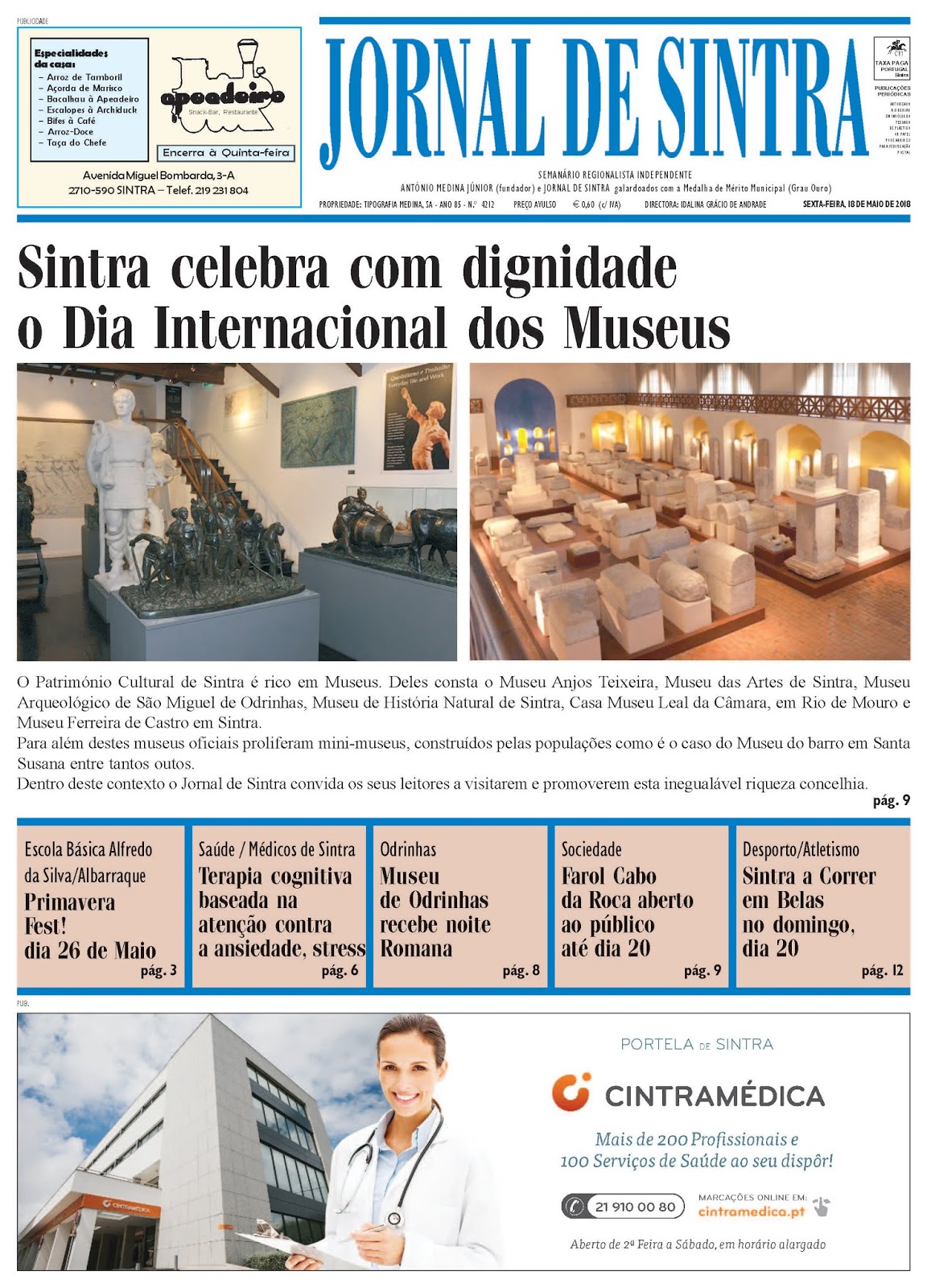 Capa da edição de 18-05-2018 Capa da edição de 18-05-2018