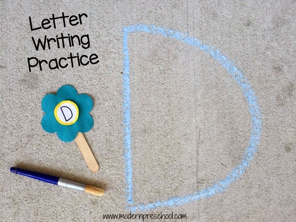 alphabet flowers writing practice and letter matching in preschool from Modern Preschool