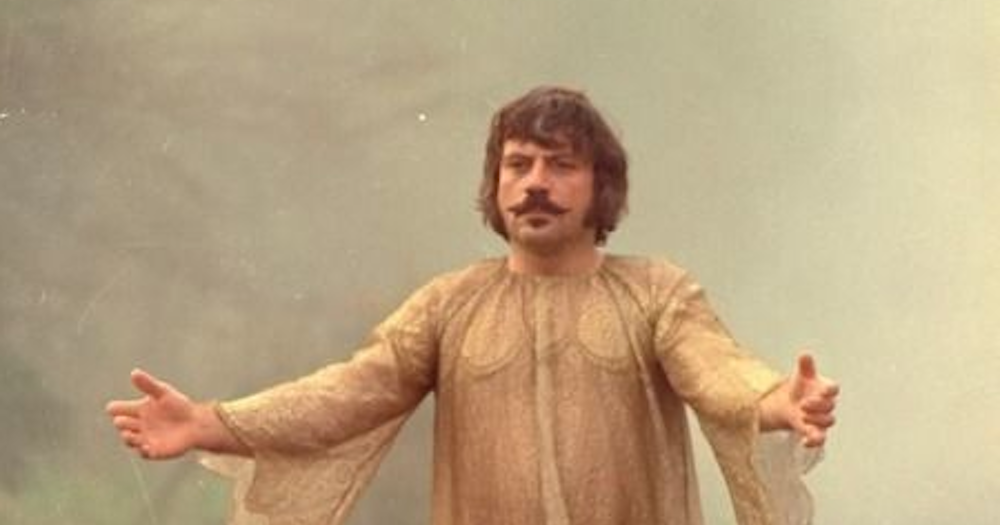 Oliver Reed, mid-haircut when filming The Devils.