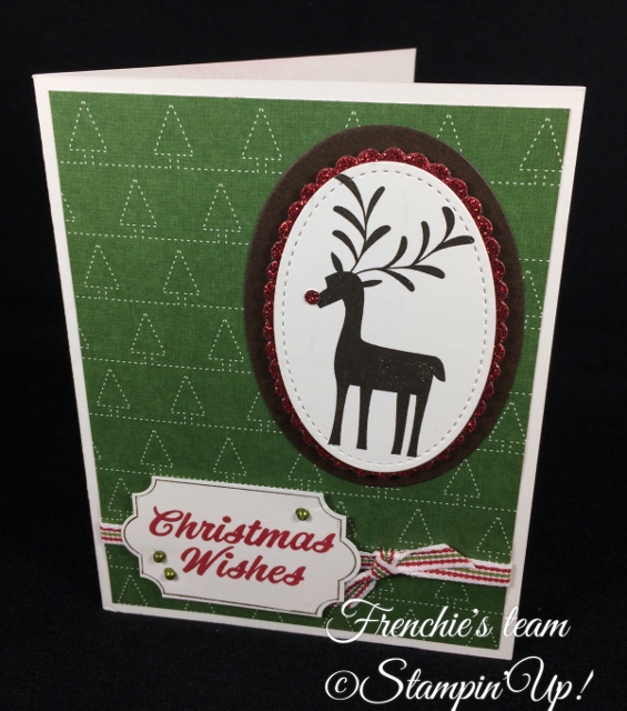 Quilted Christmas paper, Stampin'Up!, Merry Mistletoe, Frenchie' Team