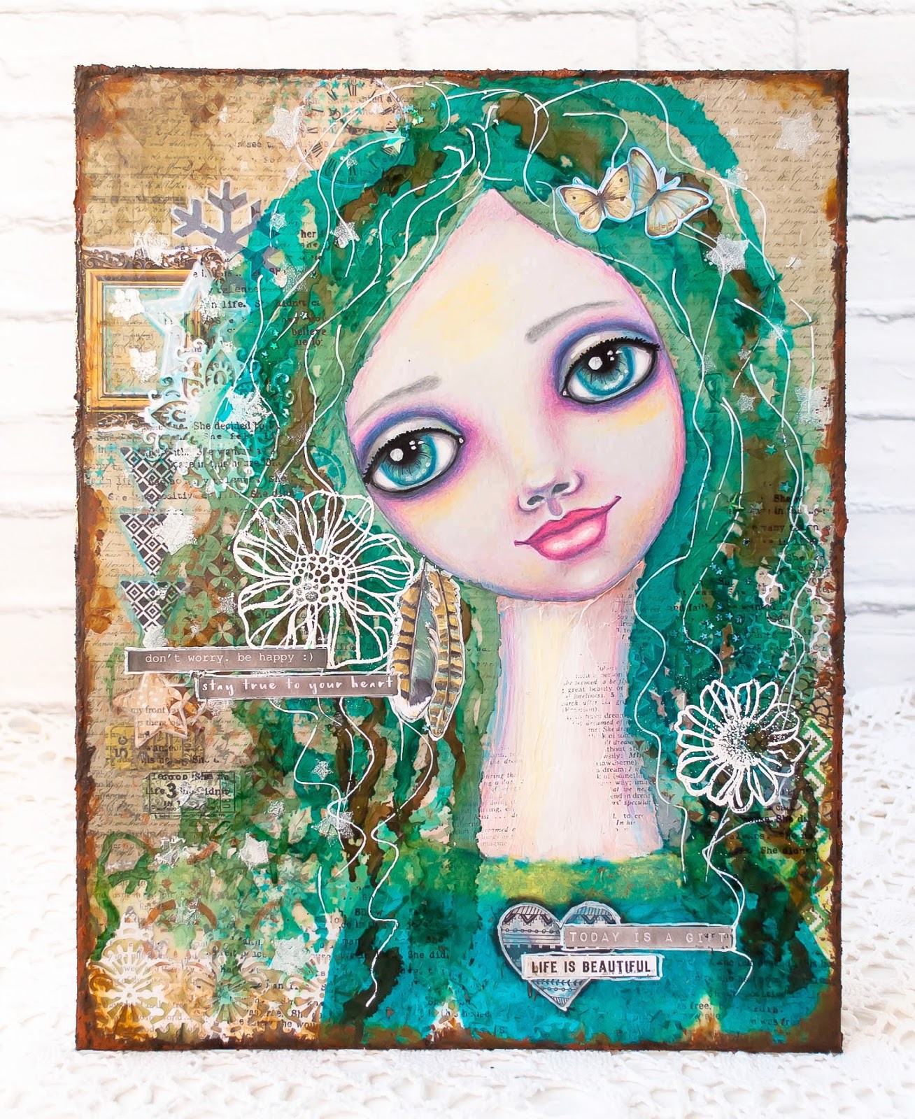 LikeArtStudio by Ola Khomenok Mixed Media art. Today is a gift