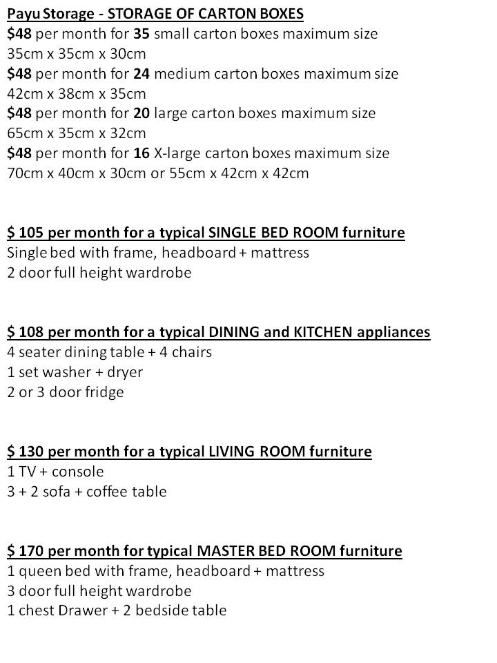 PayU Storage Space How to calculate the storage cost