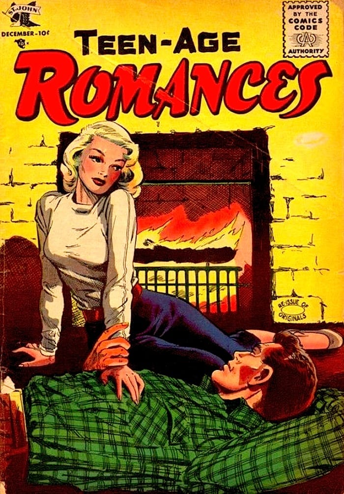Teen-age Romances #45 comic book cover by Matt Baker Teen-age Romances #45 comic book cover by Matt Baker circa 1950s
