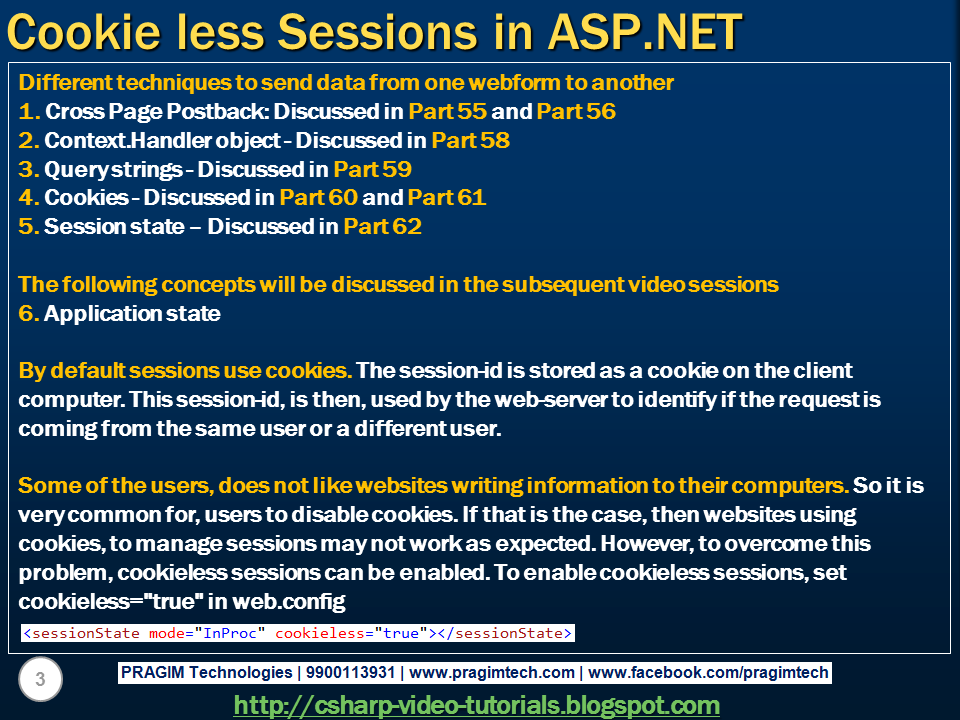 Sql Server And C Video Tutorial Part 63 Cookieless Sessions In