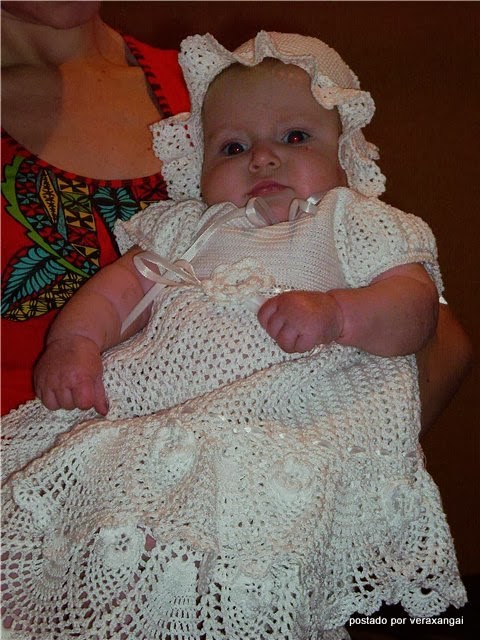 vestido de crochê de batizado