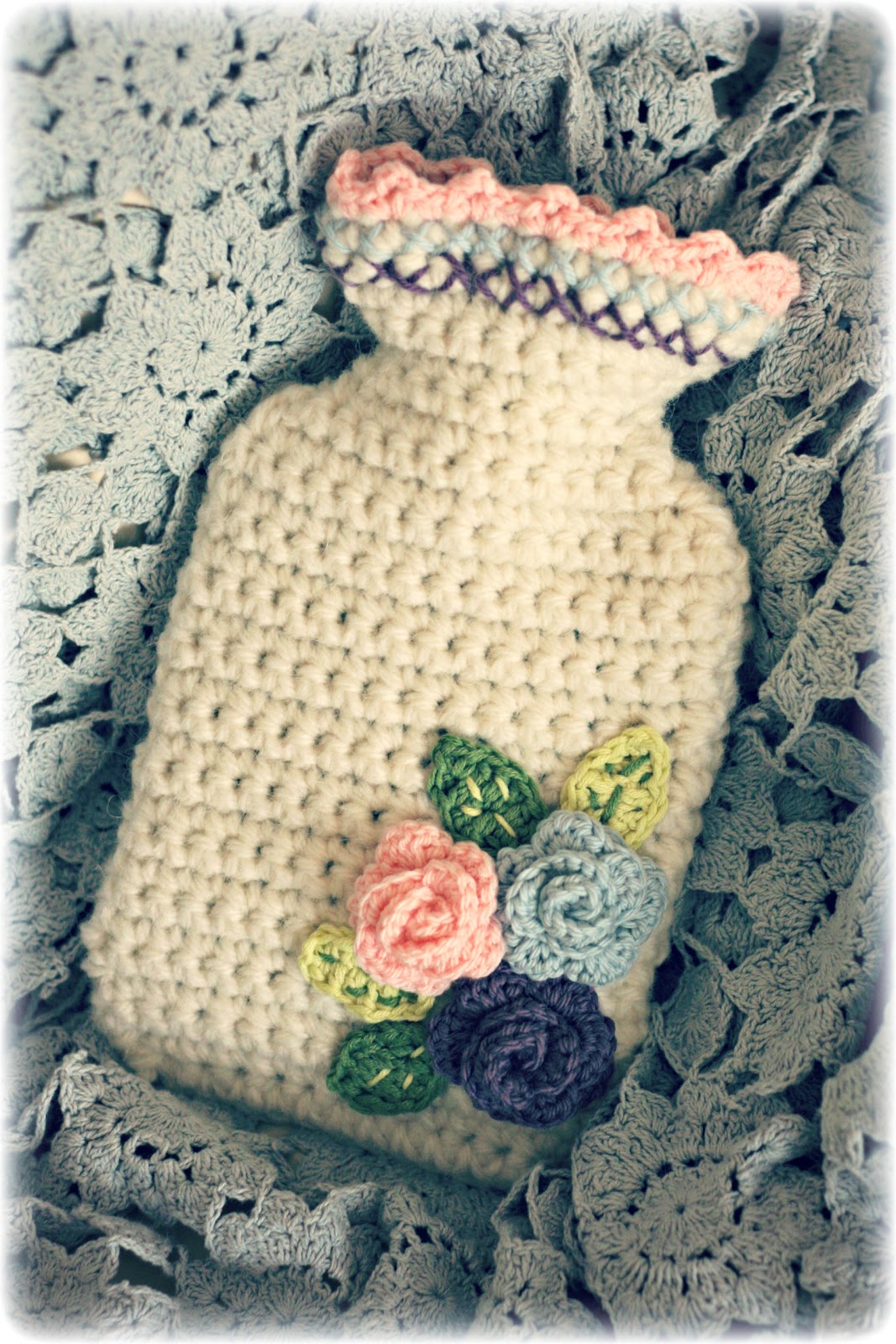 CROCHET A HOT WATER BOTTLE COVER, and a joke at the end, video