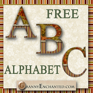 GRANNY ENCHANTED'S BLOG: Free Floral Stripe Digi Scrapbook Alphabet