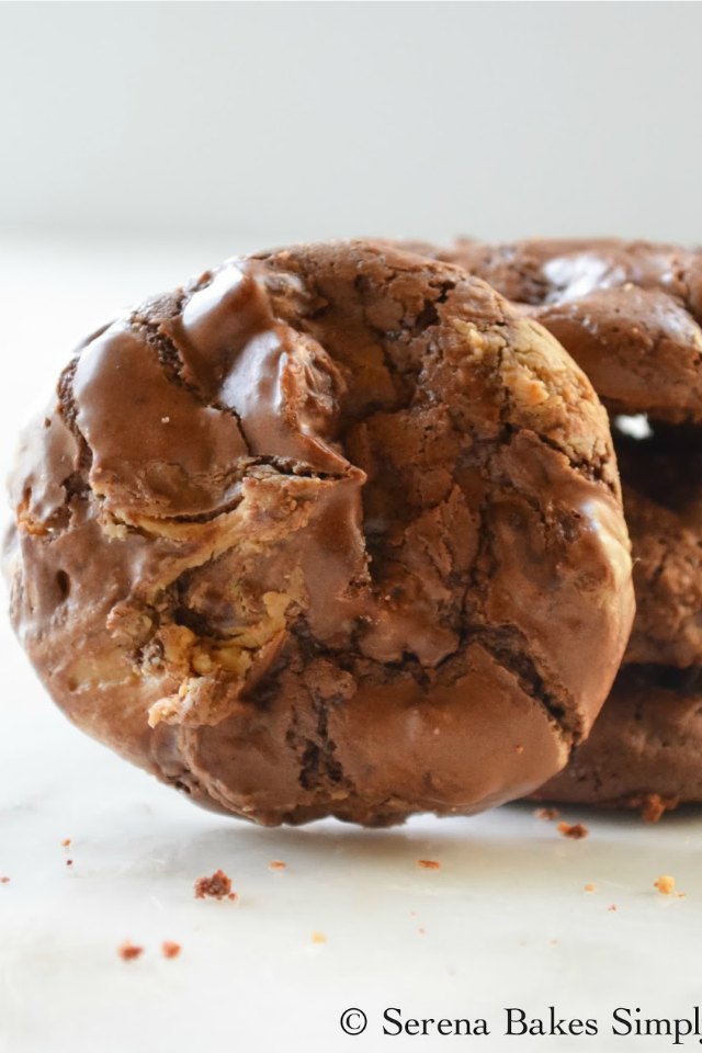 Flourless Brownie Peanut Butter Swirl Cookies Serena Bakes Simply