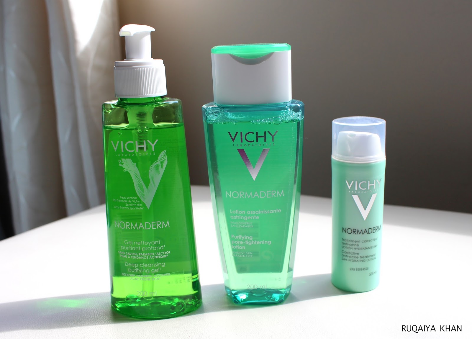 Ruqaiya Khan VICHY NORMADERM 3 Step Skincare Routine for Acne Prone