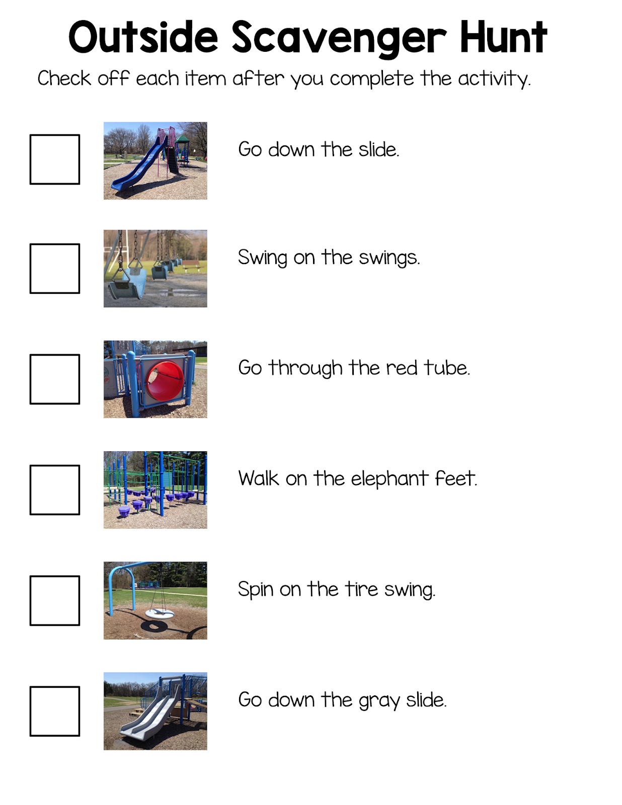 Playground Scavenger Hunt Can T Find Subsution For Tag Playground Scavenger Hunt