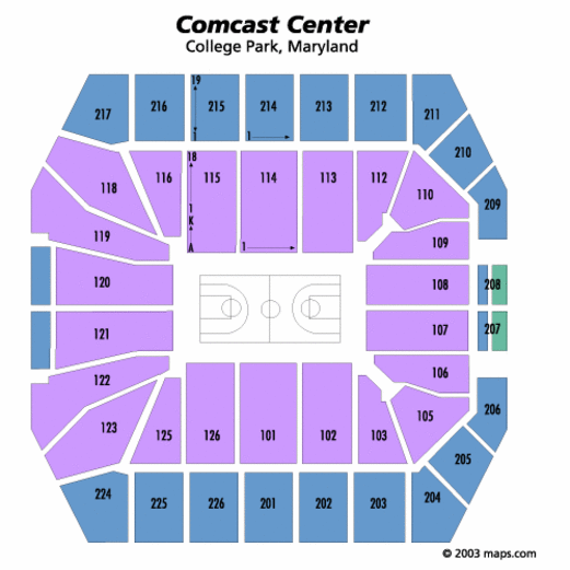 Comcast Center College Park Md Seating Chart